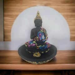 T.Concept Dekoratif, Dua Eden Buddha Siyah Ters Akışlı Buhurdanlık Renk Desenli