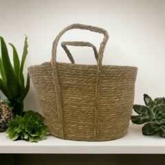 T. Concept Dekoratif Rattan Hasır Sepeti, Çok Amaçlı Düzenleme, Saklama, Sepeti 42 x 27