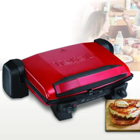 Tefal Toast Expert Dayanıklı Ayarlanabilir Elektrikli Izgara ve Tost Makinesi Kırmızı Renk