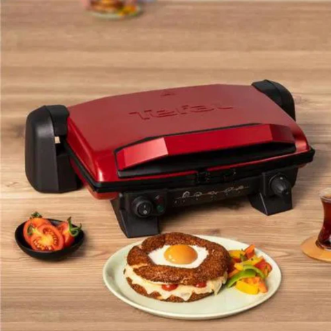 Tefal Toast Expert Dayanıklı Ayarlanabilir Elektrikli Izgara ve Tost Makinesi Kırmızı Renk