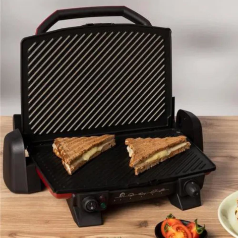 Tefal Toast Expert Dayanıklı Ayarlanabilir Elektrikli Izgara ve Tost Makinesi Kırmızı Renk