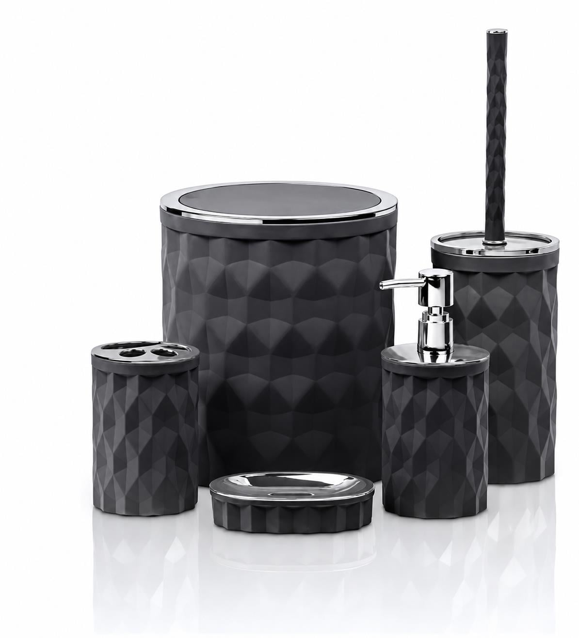 Kosova Diamond 5'li Banyo Seti Antrasit/Krom OKY-1302 Dmd-04