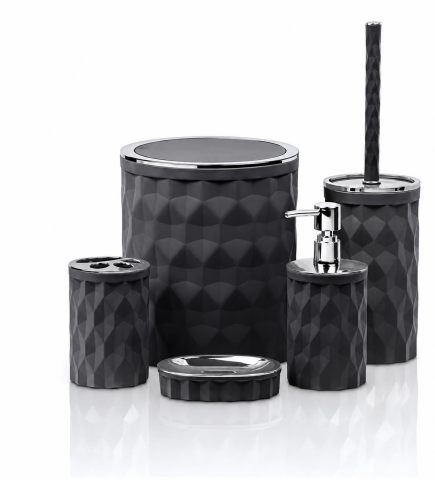 Kosova Diamond 5'li Banyo Seti Antrasit/Krom OKY-1302 Dmd-04