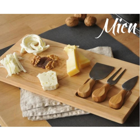 Mien Dayanıklı Bambu Peynir Seti 4 Parça  -244