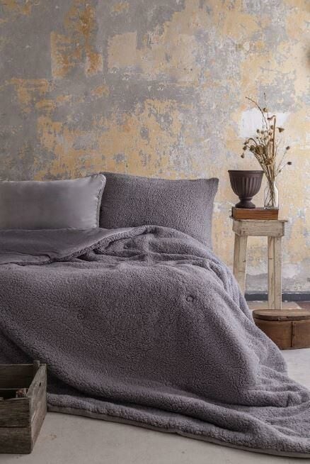Apricitas Basic Softly Terracotta Tek Kişilik Yorgan Uyku Seti Gri