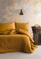 Apricitas Basic Softly Çift Kişilik Yorgan Uyku Seti Safran
