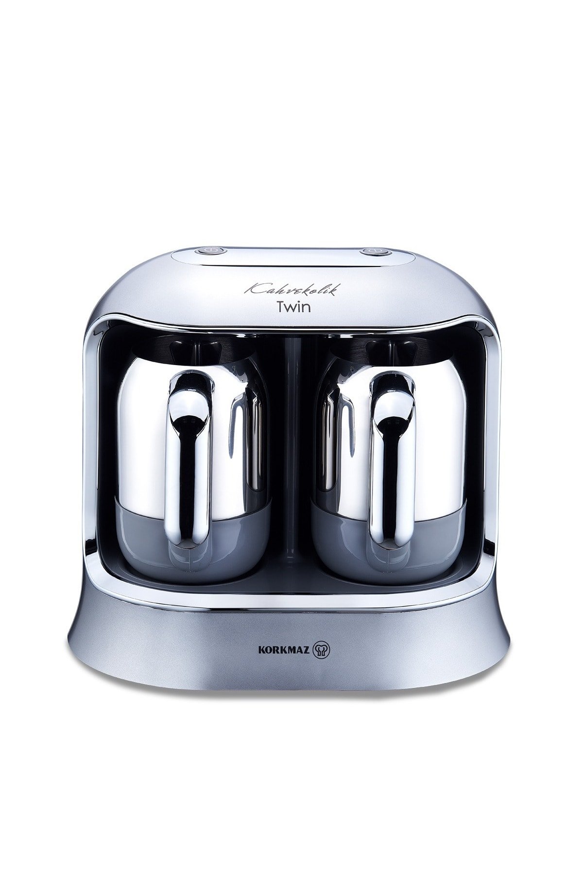 KORKMAZ Kahvekolik Twin Kahve Makinesi Inox Krom A861-06