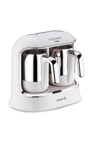 KORKMAZ Kahvekolik Twin Kahve Makinesi Vanilya Krom