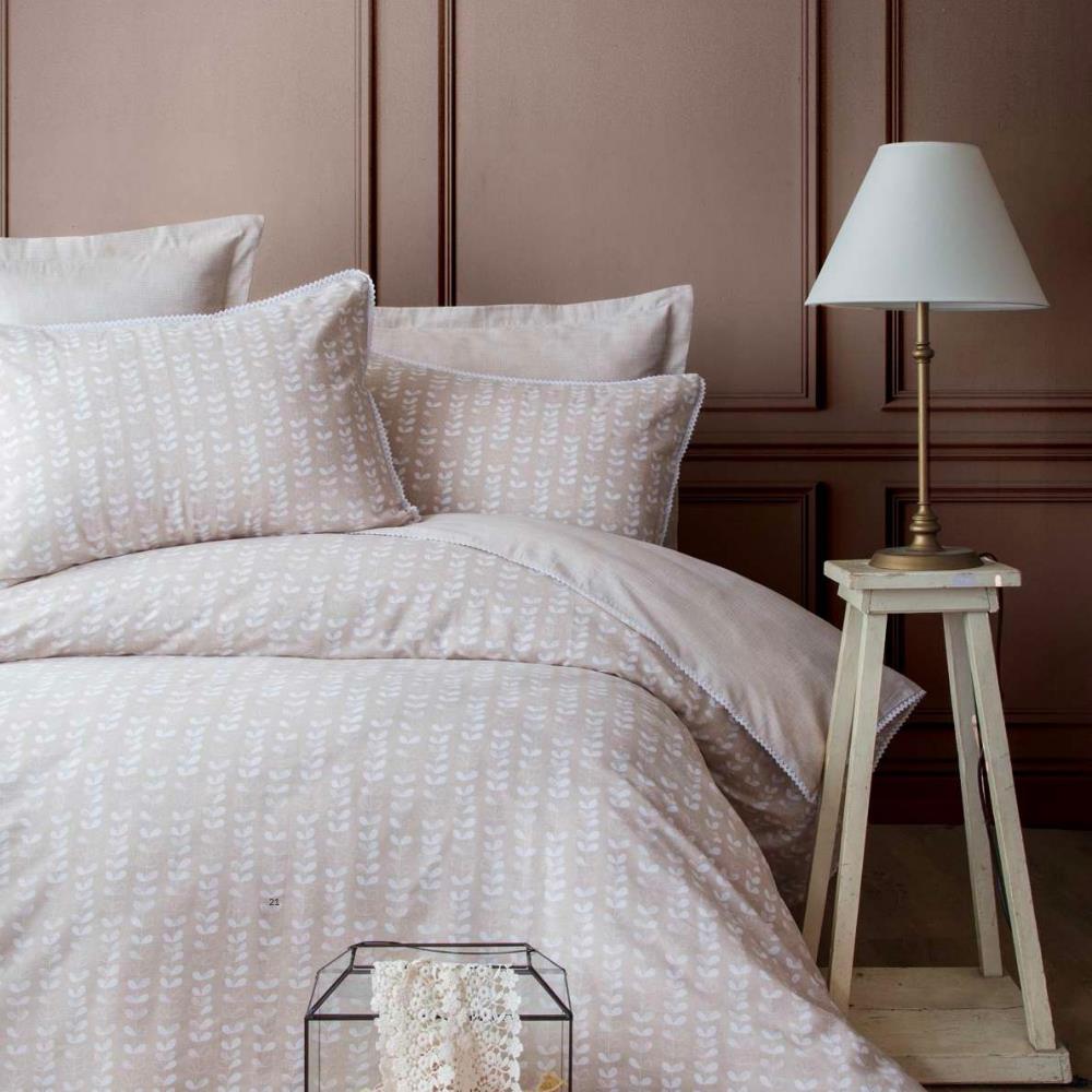 Apricitas Home Pamuk Krep Çift Kişilik Nevresim Takımı Nancy Bej