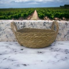 T. Concept Dekoratif İplikli Rattan Hasır Sepet, Çok Amaçlı Düzenleme, Sepeti Orta