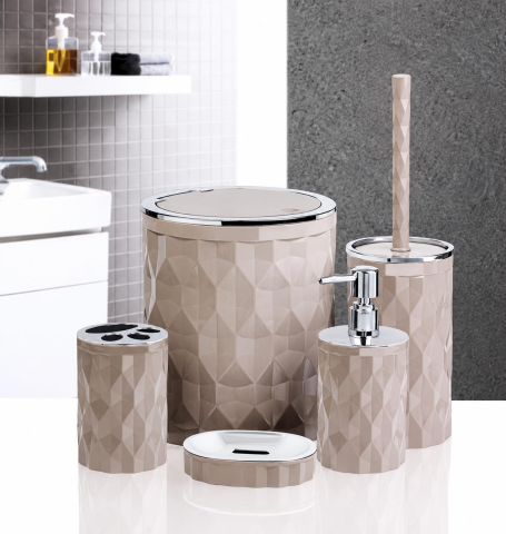 Kosova Diamond 5'li Banyo Seti Kahve/Krom OKY-1304 Dmd-03