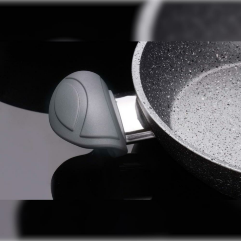 OMS Granit Cam Kapaklı Sahan Gri 20 cm 3214