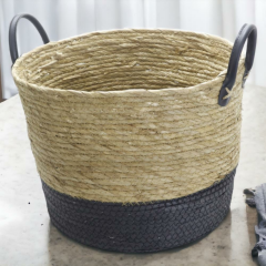 T.Concept Dayanıklı Dekoratif Rattan Hasır Sepet L