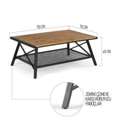 T.Concept Çapraz Metal Ayak Orta Sehpa