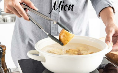 Mien Metal Saplı Silikon Maşa Siyah
