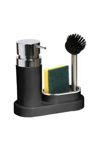Prima Nova Polen Mutfak Seti Siyah Sıvı Sabunluk-fırça