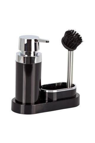 Prima Nova Polen Mutfak Seti Siyah Sıvı Sabunluk-fırça