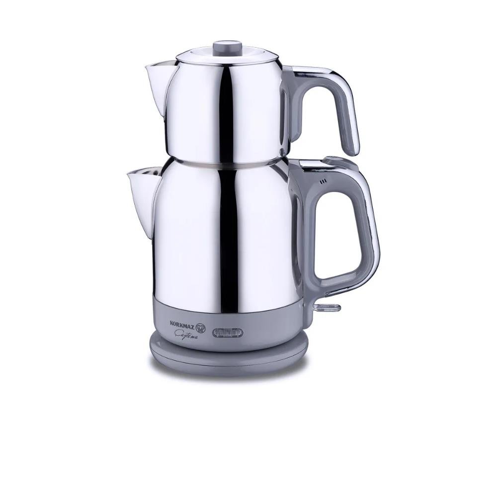 Korkmaz Çaytema Dayanıklı  Elektrikli Çaydanlık 1.7 lt Inox Gri Renk A331-10