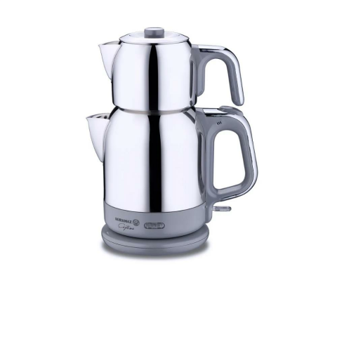 Korkmaz Çaytema Dayanıklı  Elektrikli Çaydanlık 1.7 lt Inox Gri Renk A331-10