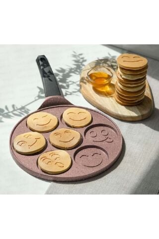 Nehir Döküm Gülenyüz Krep Pankek Tavası Rosegold 27 Cm