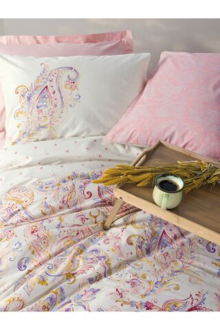 Cotton Box Bohem Çift Kişilik Nevresim Takımı Muna Pembe