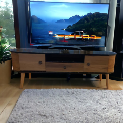 T.Concept Mermer Desenli Ahşap TV Sehpası