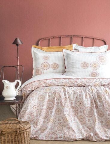 Apricitas Home Çift Kişilik Celeste Mercan Nevresim Takımı Lastiksiz