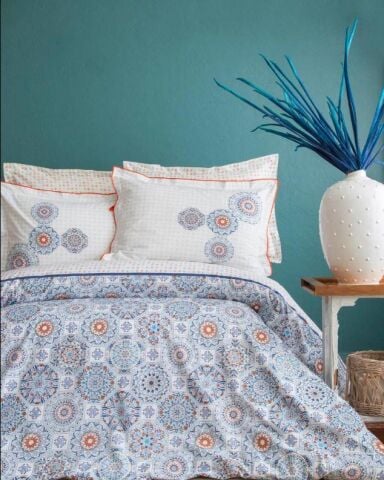 Apricitas Home Çift Kişilik Celeste Turkuaz Nevresim Takımı Lastiksiz
