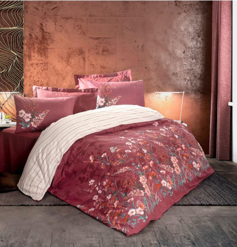 Cotton Box Feminen Çift Kişilik Nevresim Takımı Vina Bordo