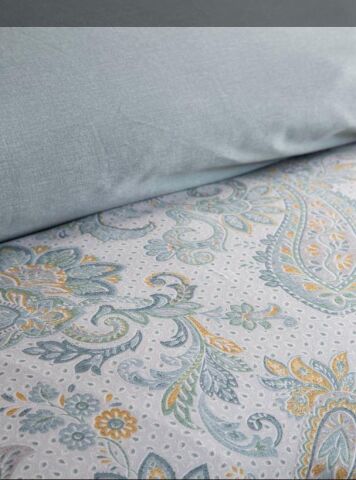 Apricitas Home King Size Berta İndigo Elegance Saten Çift Kişilik Nevresim Takımı
