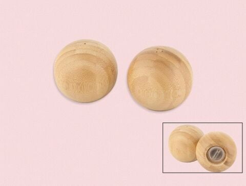 Mien 2li Bambu Yuvarlak Tuzluk Biberlik