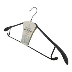 T.Concept 3'lü Elbise Ceket Askısı, Metal Üzeri Plastik Kaplama, Dolap İçi, Siyah