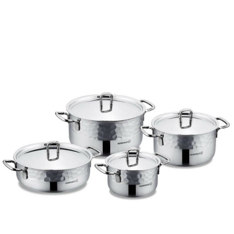 Korkmaz Erna Dayanıklı  Tencere Seti Inox 8 Parça A1963-1