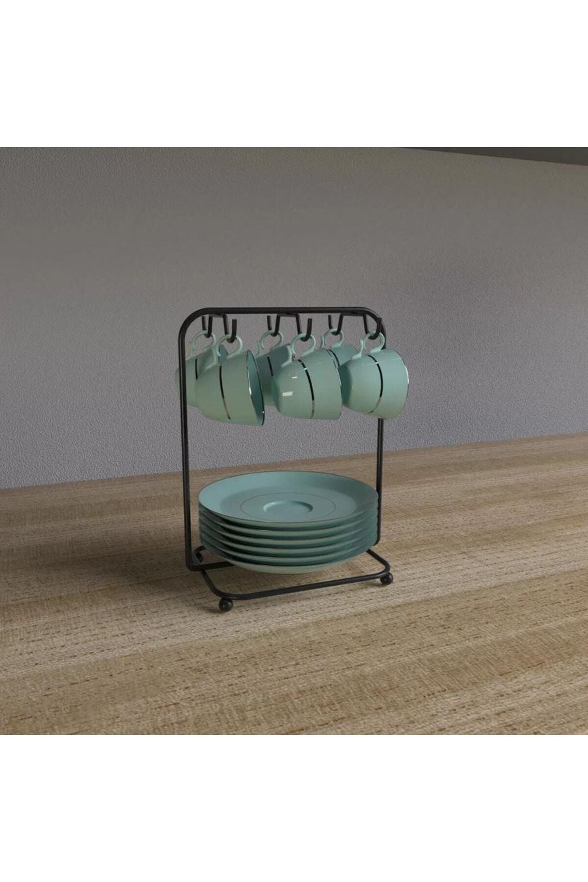 6 lLı Fincan Standı Siyah