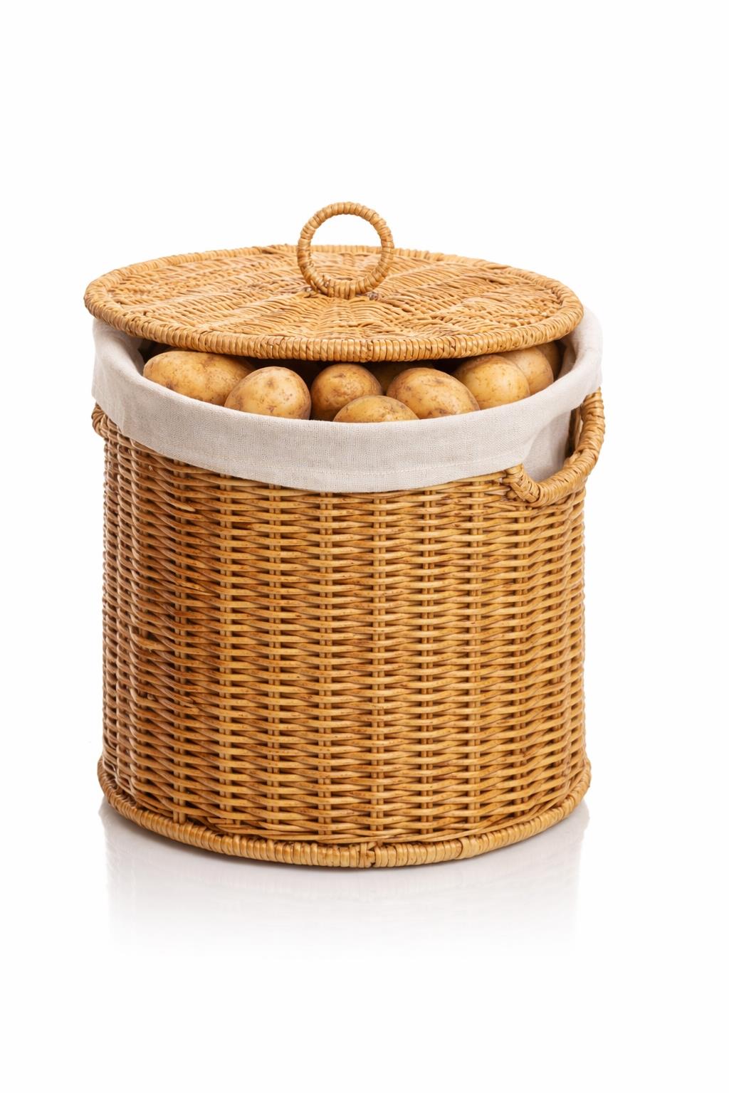 Mien Rattan Kapaklı Sepet Büyük Boy 25x25 cm