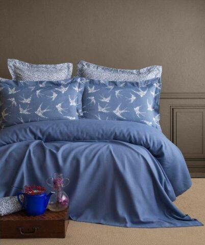 Apricitas Home Çift Kişilik Bambu Pike Set Freely İndigo