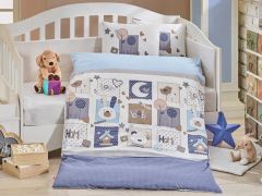 Sweet Home %100 Pamuk Bebek Nevresim Takımı Mavi