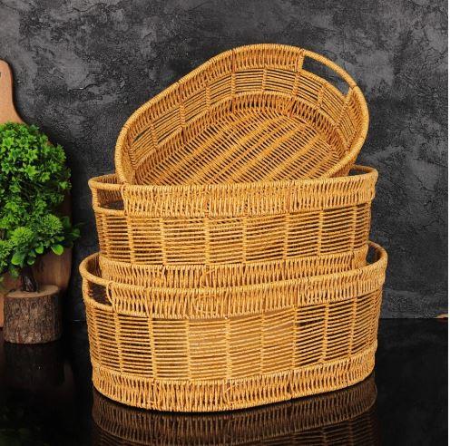 Oval Rattan Büyük Boy Sepet