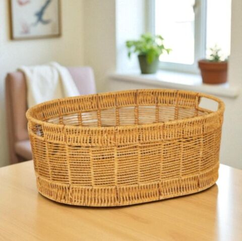 Oval Rattan Büyük Boy Sepet