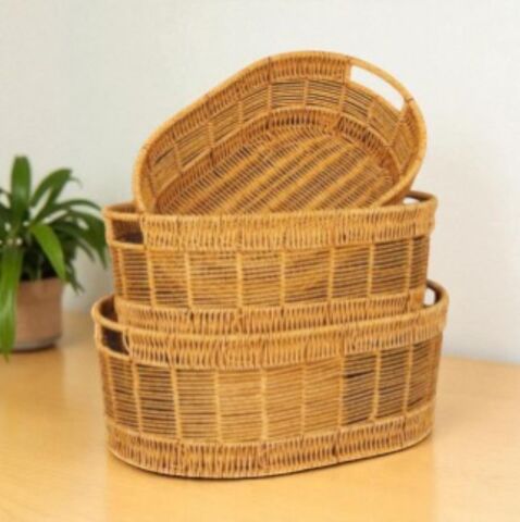 Oval Rattan Orta Boy Sepet