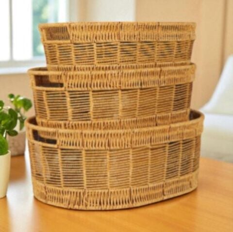 Oval Rattan Küçük Boy Sepet