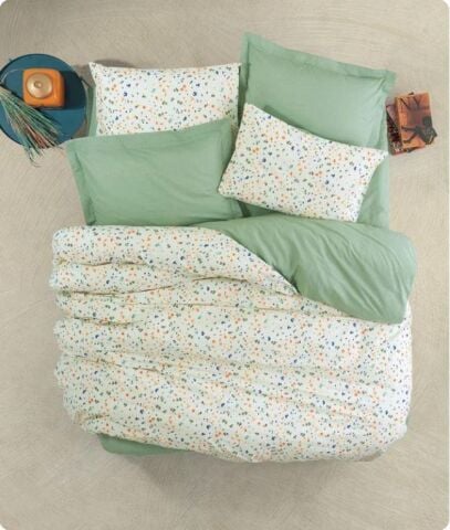 Cotton Box Petite Çift Kişilik Lastikli Çarşaflı Nevresim Takımı Lola Yeşil