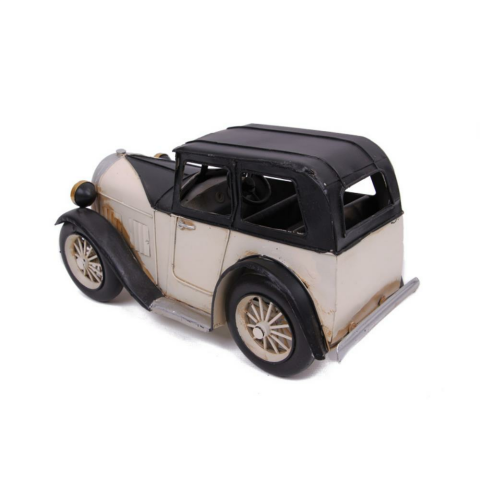 T.Concept Dekoratif Dayanıklı Metal Nostaljik Araba Beyaz 0510ZJ-985