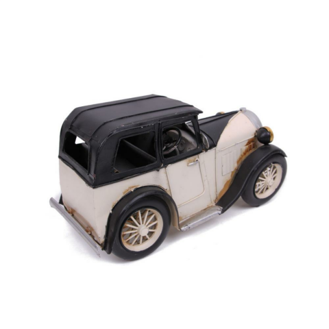 T.Concept Dekoratif Dayanıklı Metal Nostaljik Araba Beyaz 0510ZJ-985