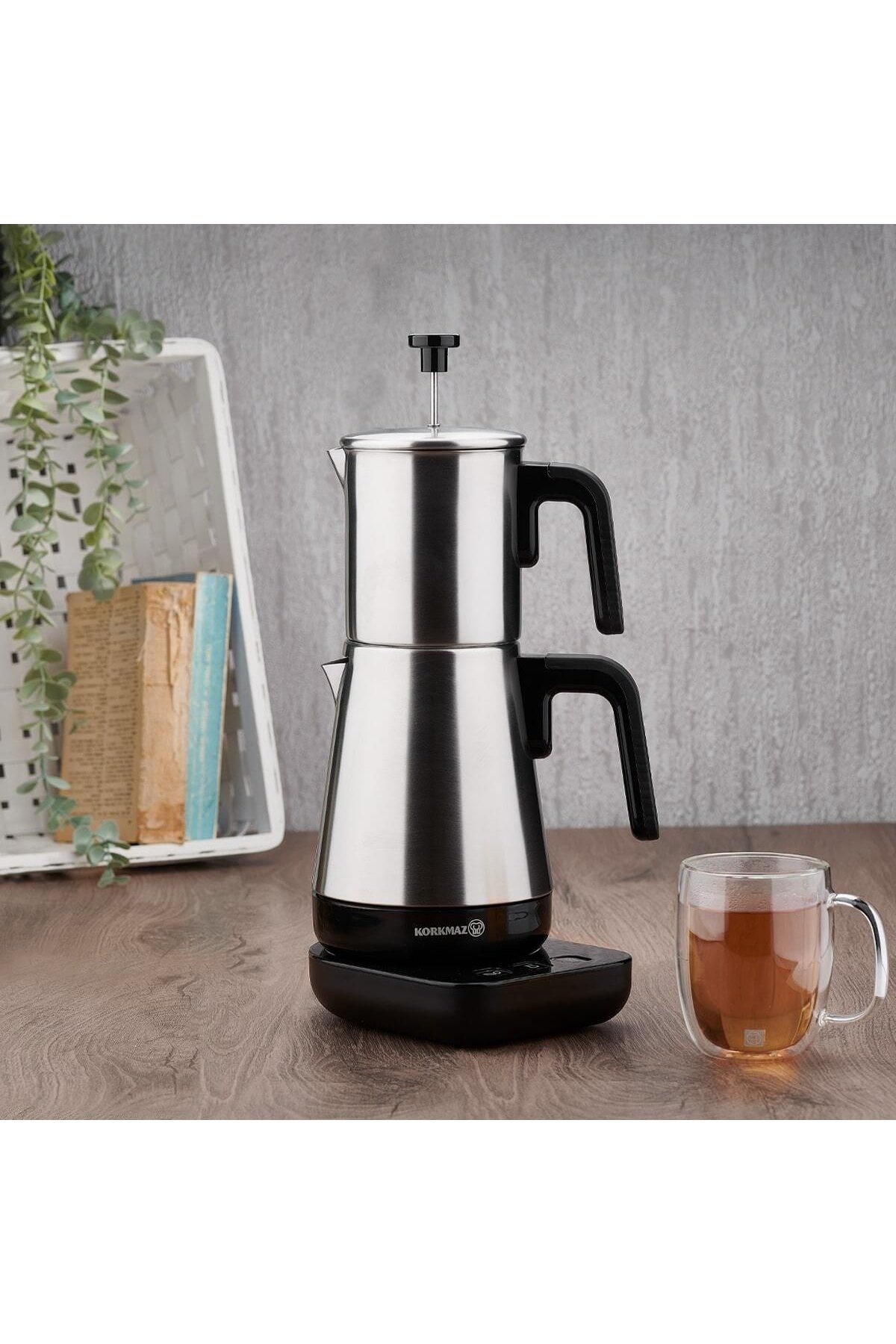 Korkmaz Moderna Elektrikli Çaydanlık Siyah Satin 1.3 lt A850