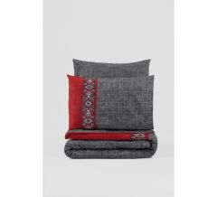 Cotton Box Folk Art Ranforce Çift Kişilik Nevresim Takımı Ardıl Kırmızı