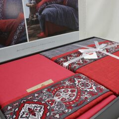 Cotton Box Folk Art Ranforce Çift Kişilik Nevresim Takımı Ardıl Kırmızı