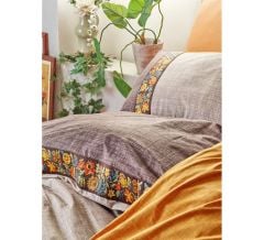 Cotton Box Folk Art Ranforce Çift Kişilik Nevresim Takımı Vizon