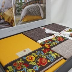 Cotton Box Folk Art Ranforce Çift Kişilik Nevresim Takımı Vizon