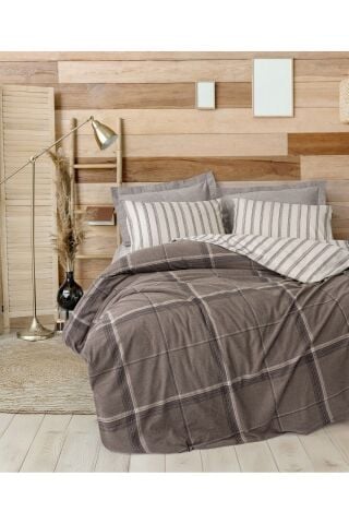 Cotton Box Warm Flanel Tek Kişilik Nevresim Takımı Caldo Kahve